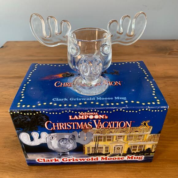 National Lampoon Christmas Vacation Clark Griswold Moose Mug 8 Ounce Glass Clear - Picture 6 of 8